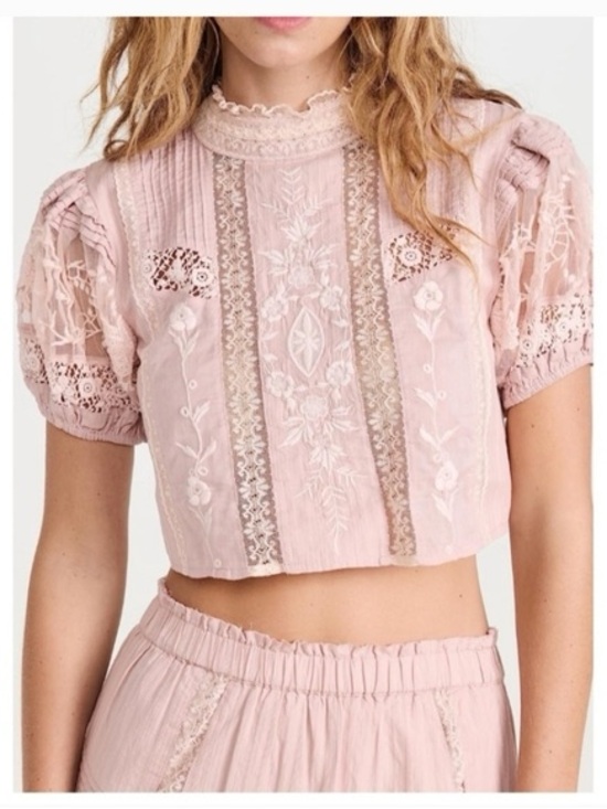 LoveShackFancy Tops - LoveShackFancy Indira Crop Top